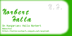 norbert halla business card